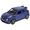 313417  Машина металл NISSAN JUKE-R 2.0 SOFT 12 см, двер, багаж, инерц, синий, кор. Технопарк в кор.