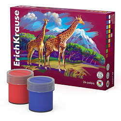 Гуашь " Erich Krause " Safari 24цв*20мл, с УФ-защитой яркости, картонная упаковка