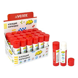 Клей-карандаш " deVente " 15гр, основа PVP, быстросохнущий, картонный дисплей