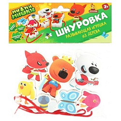 Шнуровка-бусы 17*13см Ми-ми-мишки пакет Буратино в кор.80шт