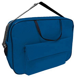 Сумка-планшет А4 объемная, объемный карман горизонтальный на липучке 16,5*25см, синяя, плечевой реме