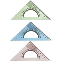 Треугольник " KWELT " 45*45 град 10см с транспортиром, ассорти (без возможности выбора цвета)