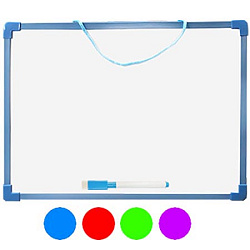 Доска маркерная " KWELT " пластик 25*35см, в комплекте: маркер со стирателем, цвет- голубой, на шнур