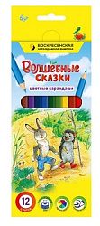 Карандаши " ВКФ " Волшебные сказки 12цв, шестигранные, деревянные, картонная упаковка, европодвес