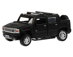 317581  Машина металл HUMMER H2 PICKUP МАТОВЫЙ 12 см, двери, багажн, черный, кор. Технопарк в кор.2*