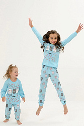 "Милые Котики" - детская пижама (Голубой, 34, рост 128-134), Состав: 100% хлопок. Страна происхожден