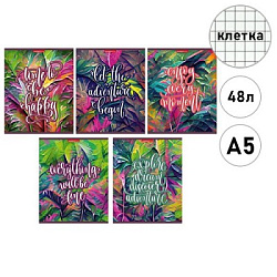 Тетрадь А5  48л клетка " Академия Групп " Ботаника, офсет, на скобе, обложка - мелованный картон, ма