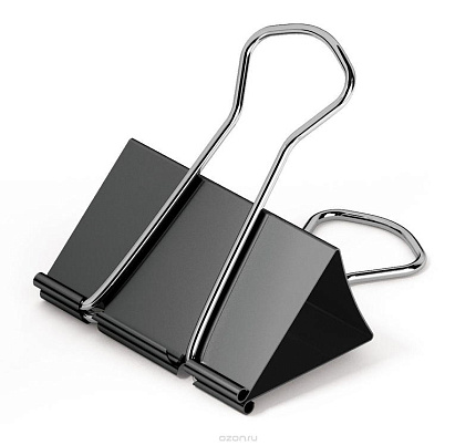 Зажимы для бумаг 51мм, 12шт., черные