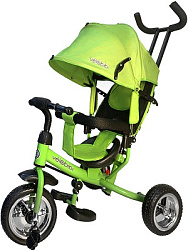 Велосипед трёхколесный с ручкой МЕРКУРИЙ (колеса EVA 10"/8")  зеленый (арт. ВЛ-5055)