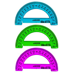 Транспортир " deVente " 180*10см  пластиковый, ассорти, градуировка односторонняя черная, индивидуал