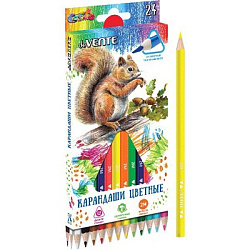 Карандаши цветные деревянные Trio 24цв " deVente " 2М трехгранные, картонная упаковка, европодвес