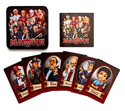 Игра настольная карточная "Мафия"  (жестяная коробочка) арт.01947