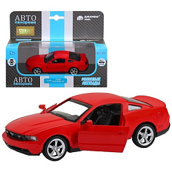 ТМ "Автопанорама" Машинка металлическая 1:43 Ford Mustang GT, красный, откр. двери, инерция, в/к 17,