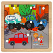 372044 Игрушка деревянная рамка-вкладыш с ручками СИНИЙ ТРАКТОР 17*17 см, термопак Буратино в кор.20