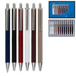 Ручка шариковая автоматическая " Basir " синяя, 0,5мм, металлическая, цветной корпус, ассорти, клип