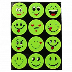 Наклейка светоотражающая набор 12шт "СМАЙЛ" 22,5*30см арт.1965 (50/1200наб)