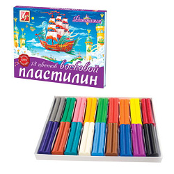 Пластилин " Луч " Фантазия 18цв 315г восковой, мягкий, со стеком, картонная упаковка