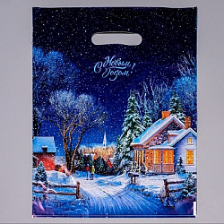 Пакет "Снежная дорожка", полиэтиленовый с вырубной ручкой, 30 х 40 см, 30 мкм 2737882