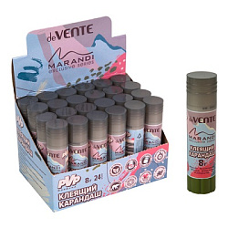 Клей-карандаш " deVente " Marandi  8гр, основа PVP, быстросохнущий, картонный дисплей, 10702070/0610