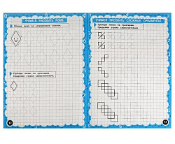 324592 Орнаменты и формы. Е.А. Петерсон. Математические прописи. 195х275 мм, 16 стр. 2+2. Умка в кор