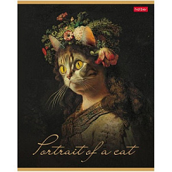 Тетрадь А5 96л клетка " Hatber " Котошедевры, на скобе, обложка- мелованный картон, матовая ламинаци