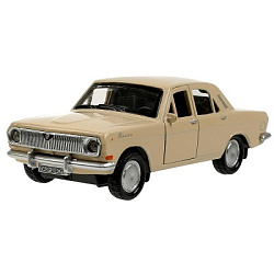 Машина металл ГАЗ-2401 ВОЛГА длина 12 см, двери, багаж, инерц, бежевый, кор. Технопарк в кор.2*36шт