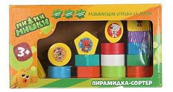 314737 Игрушка деревянная Ми-ми-мишки пирамидка-сортер в кор Буратино в кор.48шт