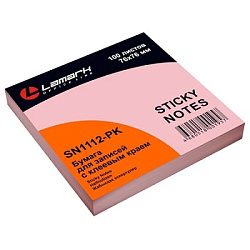 Блок самоклеящийся (стикеры) 76*76мм 100л пастель, розовый " Lamark ", 10702070/010222/3039848      