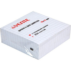 Блок самоклеящийся (стикеры) 76*76мм 250л белый, в клетку " deVente "