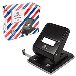 Дырокол на 45л " Attomex " металлический, противоскользящая резиновая вставка, встроенная линейка, ч