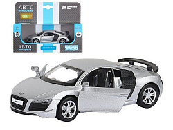 Машинка металл. 1:43 Audi R8 GT, серебро, инерция, откр. двери, в/к 17,5*12,5*6,5 ТМ "Автопанорама"