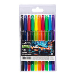 Набор шариковых ручек " deVente " Fast Or Last 10шт 10цв 0,7мм, пластиковый полупрозрачный корпус, м