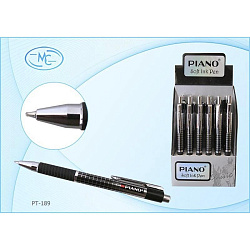 Авторучка " Piano " в дисплее синяя 0,5мм резиновый держатель, игольчатый пишущий узел, чернила на м