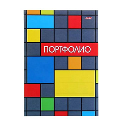 ПОРТФОЛИО для учеников 1-11 классов 16л А4ф Картон-Яркая графика- в пакете с европодвесом