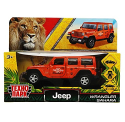 340973 Машина металл JEEP WRANGLER SAHARA САФАРИ 12 см, двери, багаж, инерц, кор. Технопарк в кор.2*