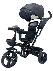 Велосипед трёхколесный с ручкой МАРС (колеса EVA 10"/8" муз.модуль) черный (Арт ВЛ-2782)