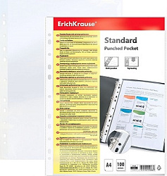 Файлы " Erich Krause " А4 Fizzy Clear 30мкм 100шт глянцевые