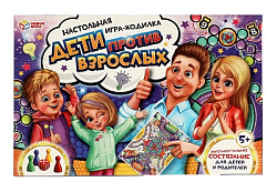 343988 Дети против взрослых. Настольная игра-ходилка. 217х330х27 мм. Умные игры. в кор.20шт