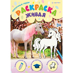 Раскраска А4 СКАЗОЧНЫЕ ГЕРОИ (Р-0096) 8л, обл.-целл.карт, уф-лак, бл-офс,полноцв, скрепка, 198х260
