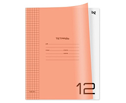 Тетрадь 12л., линия BG "UniTone. Neon", пластиковая обложка, неон оранжевый