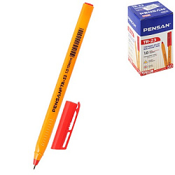 Ручка шариковая " Pensan " Yellow 1,0мм, красная, трехгранный корпус