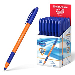 Ручка шариковая " Erich Krause " Ultra Glide Technology U-109 Orange Stick&Grip синяя 1,0мм, треугол