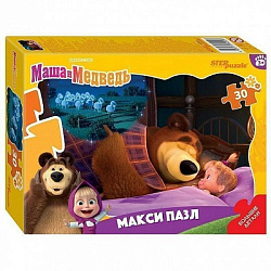 Контурный МАКСИ пазл 30 эл. "Маша и Медведь" (Анимаккорд)
