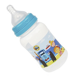 Бутылочка для корм., шир. г СИНИЙ ТРАКТОР 270 мл, сил. с., б/р. Умка в кор.12шт