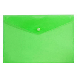 Папка на кнопке А5 " KWELT " зеленая 0,18мм прозрачная