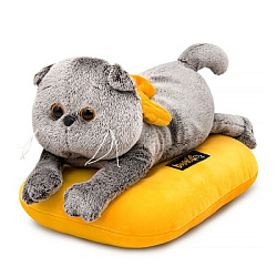 Kl19-001 Игрушка Кот Басик на подушке (лежачий)
