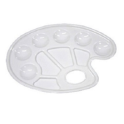 Палитра пластиковая круглая 23,5*17см 10 ячеек, 10228020/230523/5017965       