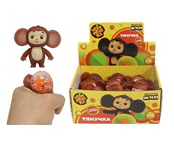 388080 Игрушка-антистресс тянучка Чебурашка наполнение шарики, дисплей Супер Жим уп-12шт в кор.4уп