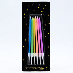 Свеча на торт на шпажке набор 6шт 10,5см арт.1850 (1/50/600наб)