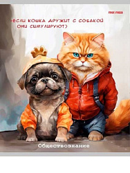 TM Prof-Press Тетрадь КЛЕТКА 48л. ОБЩЕСТВОЗНАНИЕ «ЖИЛ БЫЛ КОТ» (Т48-2321) стандарт, б/о